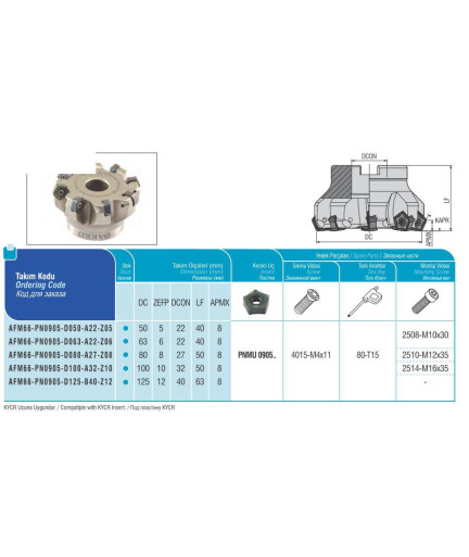 AFM66-PN0905-D100-A32-Z10 торцевая фреза AKKO AFM66-PN0905-D100-A32-Z10 торцевая фреза AKKO